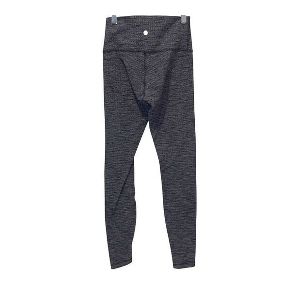 Lululemon Womens High Rise Wunder Under Knit Leggings Heathered Gray Black Size - Picture 6 of 10